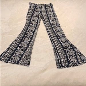 Funky paisley navy bell bottom pants